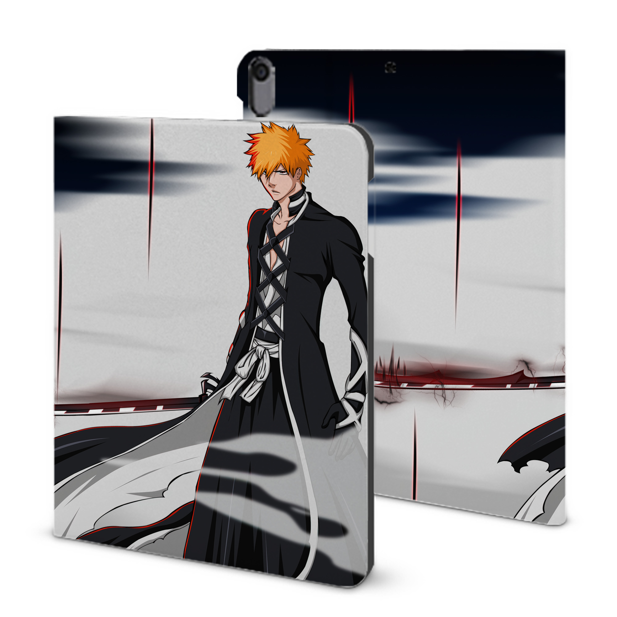 （画像用） ブリーチ BLEACH IPad ケース ブック型 PUレザー TPU 耐衝撃 軽量 薄型 ペン収納なし 全面保護 IPad 各モデル対応